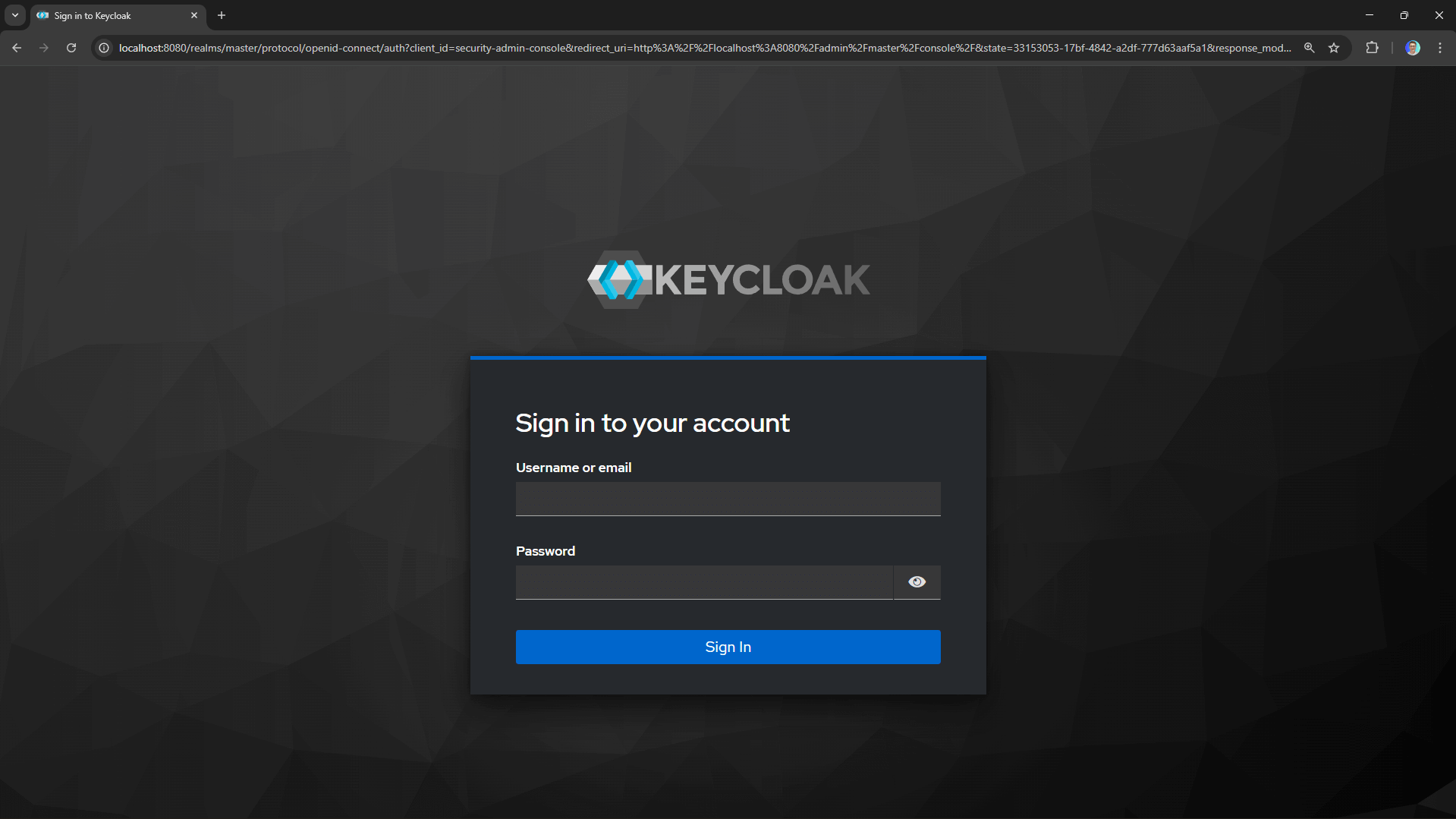 Keycloak Admin Login